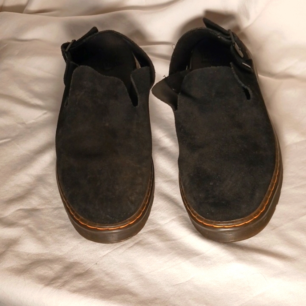 Dr. Martin Black Suede Carlson Slingback Sandal Mules Clogs Unisex